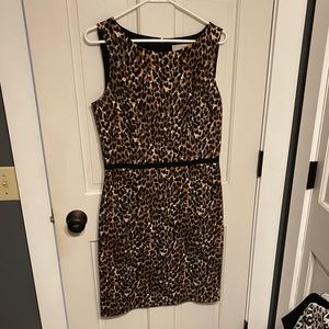 LOFT leopard print dress - 6 Tall